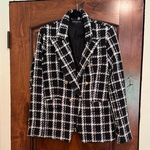 Generation Love Checkered Blazer with Gold Accents